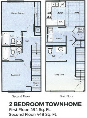 2 bed 2.5 bath Townhome